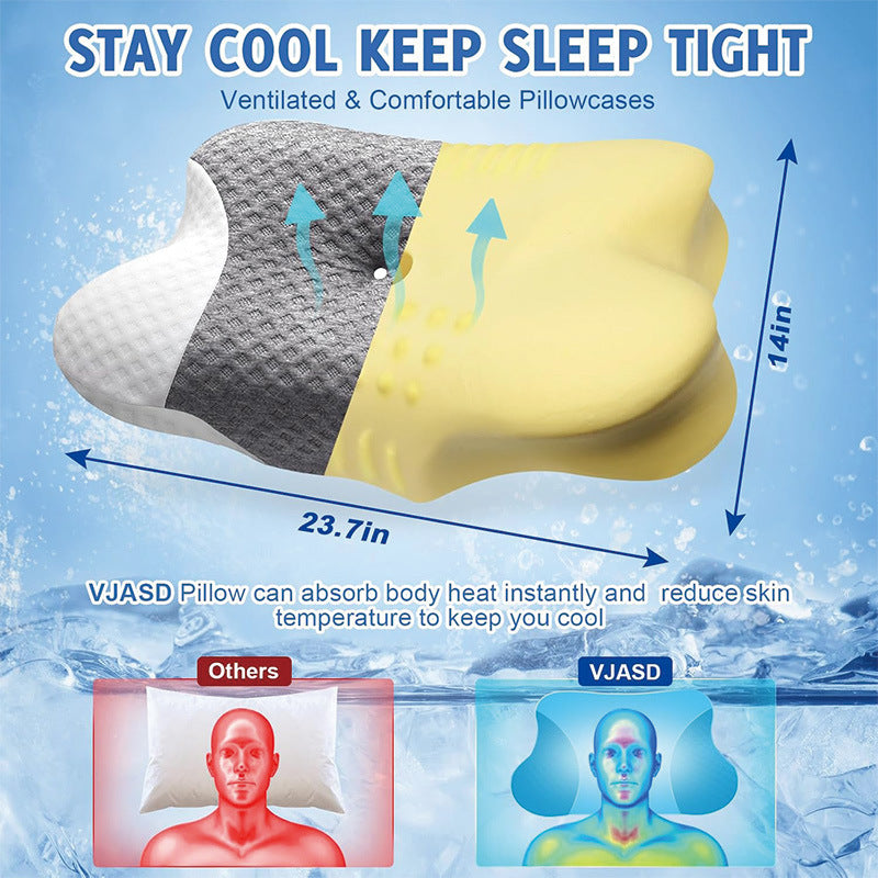 Relaxion™ Ergonomic Pro Cervical Pillow Deep Neck Support for Pain-Free Sleep