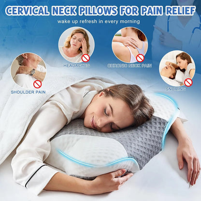 Relaxion™ Ergonomic Pro Cervical Pillow Deep Neck Support for Pain-Free Sleep
